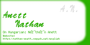 anett nathan business card